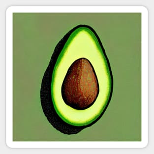 Green Avocado Vegetarian Illustration Pattern Sticker